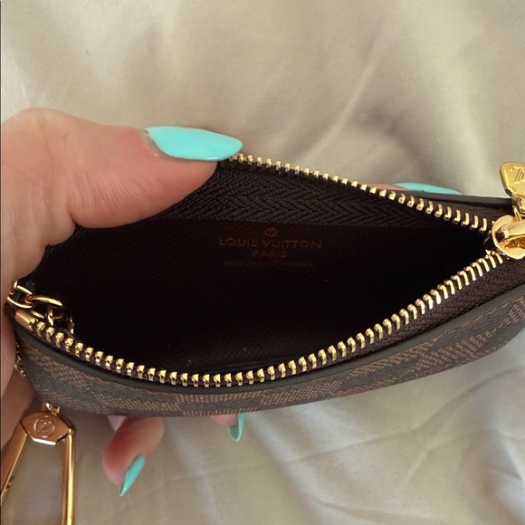 Louis Vuitton Brown Damier Key Pouch with Gold Chain - Picture 3 of 3